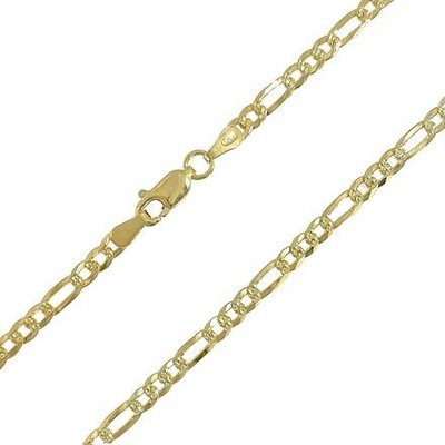 InfinitySilver Strieborná pozlátená retiazka figaro Pavé 1002080PG50