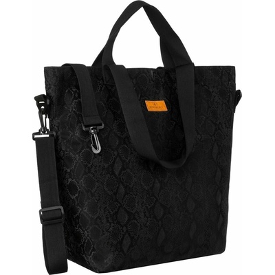 Rovicky Velký černý polyesterový dámský shopper s uchy a nastavitelným popruhem