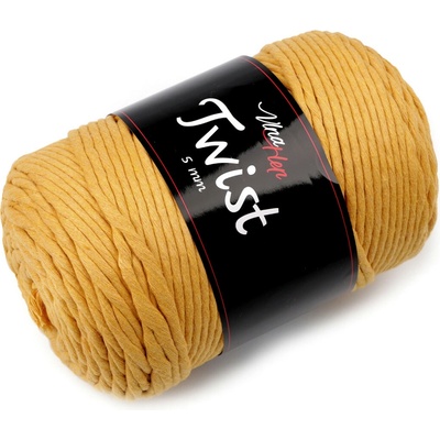 Bavlněná pletací příze Twist macrame 500 g rozčesávací Varianta: 2 (8190) hořčicová, Balení: 1 ks 50160/122721/233135