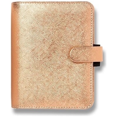 Filofax Saffiano Metallic A7 týždenný 2023 ružovo zlatý