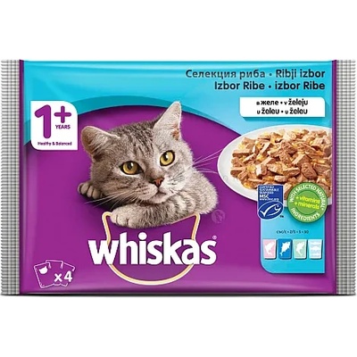 Whiskas ПАУЧ РИБНИ ЯСТИЯ 4x85гр