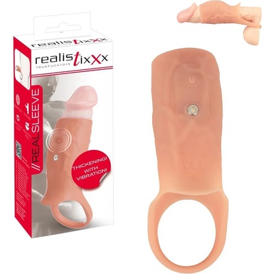 Пенис удебелител с пръстен и 10 вибро режима - Real Sleeve Open (54051490000)