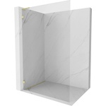 Mexen Lunar L лява душ стена Walk-in 70 x 200 см, прозрачна 8 мм, златиста четкана - 830L-070-000-55-00-L (830L-070-000-55-00-L)