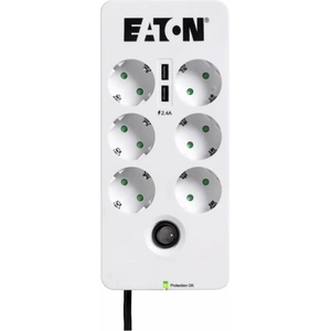 Eaton Разклонител Eaton Protection Box 6 USB DIN, 2500 W, бял (10050771)