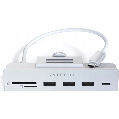 Алуминиев USB-C хъб и четец за SD, microSD карти за iMac 24 (2021) - Satechi USB-C Clamp Hub iMac 24 (сребрист) (ST-UCICHS)