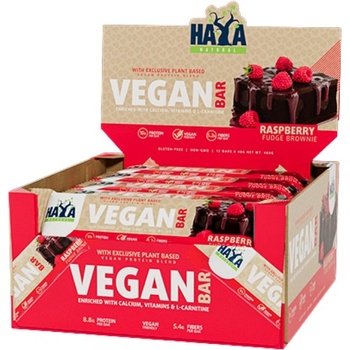 HAYA Labs Vegan Protein Bar [12 x 40 грама] Малинов фъдж брауни