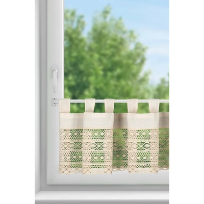 Takoy Vitrážová záclona MADDELINE z bavlny zdobená ažúrovým vzorom 150 x 35 cm-HF-464368 | 150 x 35 cm