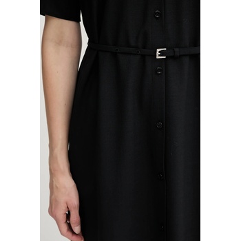 HUGO BOSS Вълнена рокля boss в черно среднодълга със стандартна кройка 50546632 (50546632)