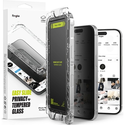 Ringke Протектор за iPhone 16 Pro Max (комплект от 2) - Ringke Easy Slide Tempered Glass - Privacy