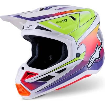 Alpinestars Supertech M7 Fuse Biela/Žltá fluo/Fialová lesklá
