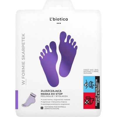 L'biotica Exfoliační maska na nohy ve formě ponožek 1 pár