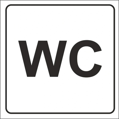 Walteco WC, 80x80mm, samolepka Množství: 1 ks , 20301