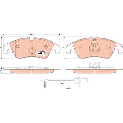 TRW Sada brzdových platničiek kotúčovej brzdy GDB1908