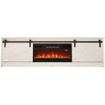 Cama meble RTV GRANERO + шкаф за камина 200x56.7x35 бяло/бяло гланц (GRANERO+KOM B/B)