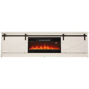 Cama meble RTV GRANERO + шкаф за камина 200x56.7x35 бяло/бяло гланц (GRANERO+KOM B/B)