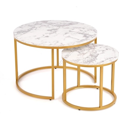 Halmar Комплект от 2 холни масички pacila, декор мрамор/злато (ha0184)