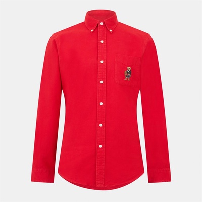 Ralph Lauren Риза Polo Ralph Lauren Men's Brushed Oxford Long Sleeve Plain Shirt - RL 2000 Red