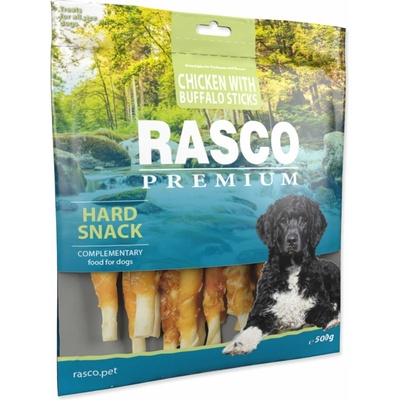 Rasco Pochúťka Premium byvolia koža obalená kuracinou tyčinky 500 g