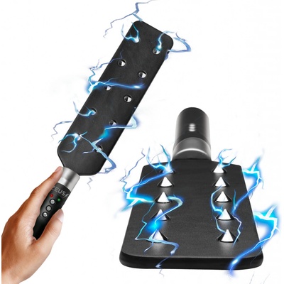Zeus Electrosex E-Stim Spiked Paddle Black