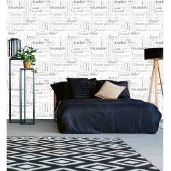 DIMEX ART s. r. o Луксозна флизелинова тапета сиви текстове