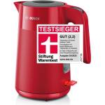 Bosch cordless kettle MyMoment TWK2M164, automatic shut-off, overheating protection, cup indicator, removable limescale filter, dry boil protection, steam stop automatic, 1.7 L, 2400 W, matte red (TWK2M164) Електрически кани