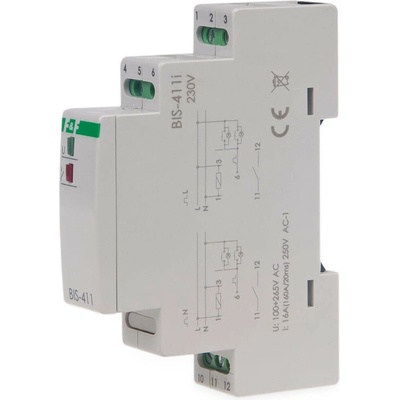 BIS-411-LED/230 - Impulzné relé ZAPNI/VYPNI, 230V, 16A (160A/20ms), 1x NO