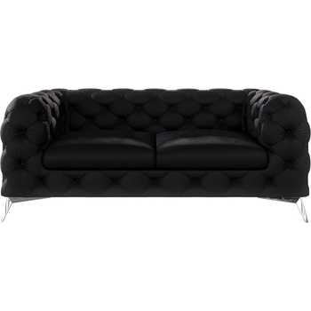 ROPEZ Черен кадифен диван 185 cm Chelsea - Ropez (Chelsea Sofa 2os. Riviera 100 Srebrne)