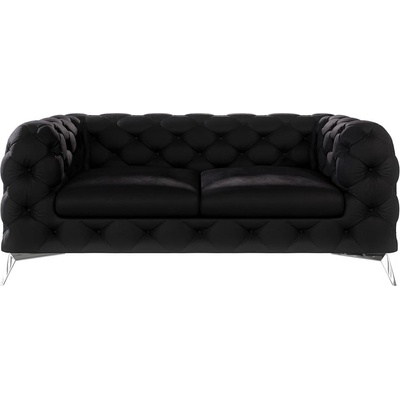ROPEZ Черен кадифен диван 185 cm Chelsea - Ropez (Chelsea Sofa 2os. Riviera 100 Srebrne)