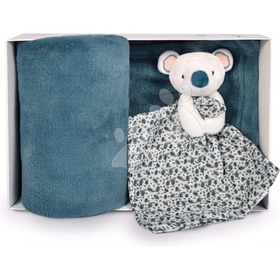 Doudou et Compagnie Deka pro nejmenší Yoca le Koala s plyšovou koalou na mazlení modrá