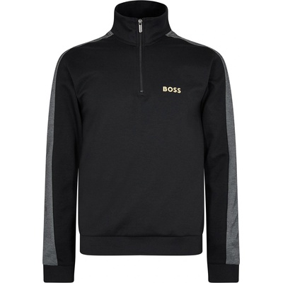 HUGO BOSS Men's Quarter Zip Fleece - Black/Gold 001