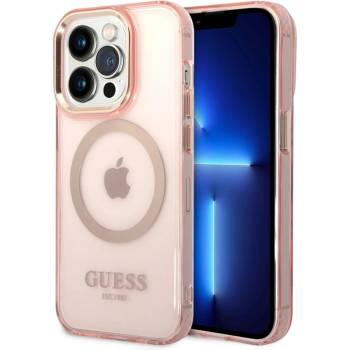 GUESS Калъф GUESS, Translucent MagSafe Compatible за iPhone 14 Pro Max, GUHMP14XHTCMP, Розов (GUHMP14XHTCMP)