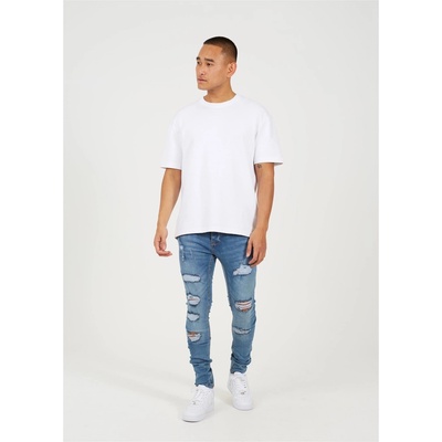 Brave Soul Дънки Brave Soul Blue Denim Skinny Jean with Rip Detail - Blue