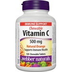 Webber Naturals Chewable Vitamin C Natural Orange - Витамин С 500 mg, 120 дъвчащи таблетки с вкус на портокал Webber Naturals (3588 WN)