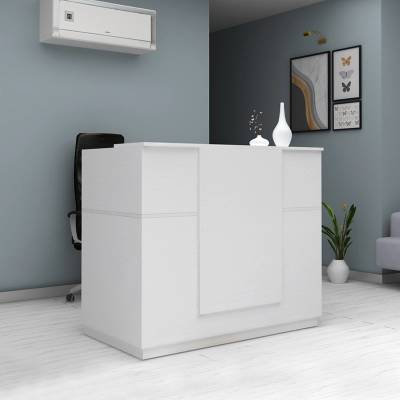 TopMebel Меламинов приемен бюро Джемини в бял цвят 150x70x110см