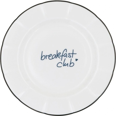 Eulenschnitt Porcelánový talíř Breakfast Club Ø 20,4 cm – blue, bílá barva, porcelán