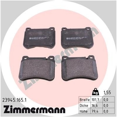 Sada brzdových destiček, kotoučová brzda ZIMMERMANN 23945.165.1