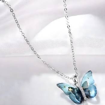 HARAHU Колие Пеперуда es-38834 - Сребърен / Тип4 kp38834 (es-38834)