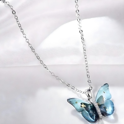 HARAHU Колие Пеперуда es-38834 - Сребърен / Тип4 kp38834 (es-38834)