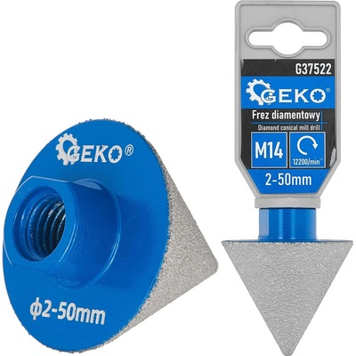 Brúsny diamantový kužeľový kotúč 2-50 mm, upnutie závit M14, GEKO