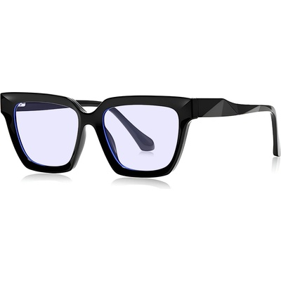 Techsuit Очила за компютър Techsuit Anti-Blue Light Glasses Reflex PC (LS083) - дамски, големи квадратни - Черни