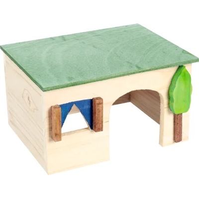 Flamingo Ecco Small - Дървена къщичка за гризачи, 18 x 14 x 10 см
