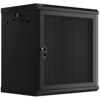 Lanberg rack cabinet 19" wall-mount 12U/600x450 with perforated door black (flat pack) (WF01-6412-23B)