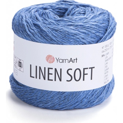 YarnArt Příze Linen soft 7318 středně modrá