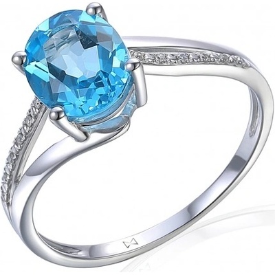 Gems Diamantový prsten Monroe bílé zlato s brilianty a modrým topazem 585 38 1 4526.1B00.0.54.HSI.603