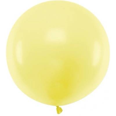 Party Deco Голям Латексов Балон, Пастел, Светло Жълт, 60см (olbom-084j)