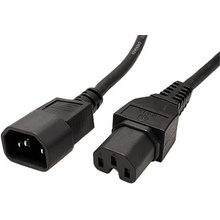 Value Kabel síťový prodlužovací, IEC320 C14 - IEC320 C15, 0,5m, černý - 19.99.1120