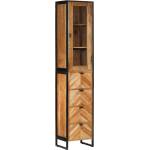 vidaXL Шкаф за баня 40x27x190 см желязо и масивно дърво акация (3217118)