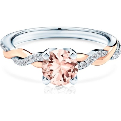 Savicki prsten dvoubarevné zlato morganit diamanty PI ZS 001 BR MORG