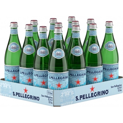 San Pellegrino Přírodní perlivá alpská minerální voda Sklo 12 x 0,75 l
