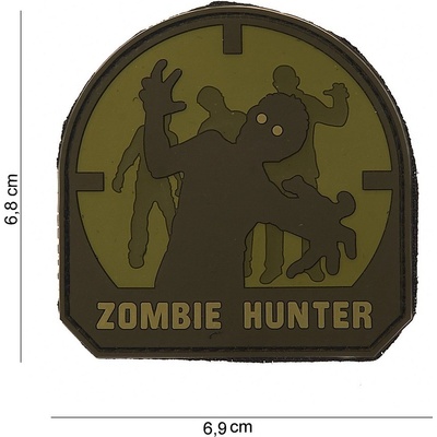 Gumová nášivka 101 Inc Zombie Hunter SWAT - olivová